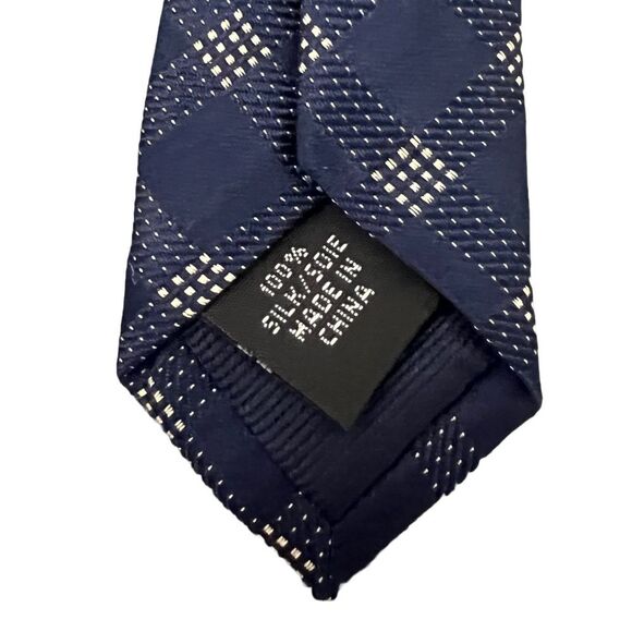 2for25 Michael Kors Silk Men Tie Blue Beige Plaid Check Classic Designer Necktie - Picture 10 of 16